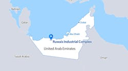 TA'ZIZ methanol project map, UAE. 